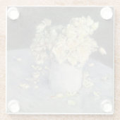 Yellow Roses in a Vase van Caillebott Impressionis Glazen Onderzetter (Achterkant)