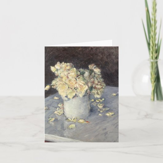 Yellow Roses in a Vase van Caillebott Impressionis Kaart (Voorkant)