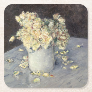 Yellow Roses in a Vase van Caillebott Impressionis Kartonnen Onderzetters