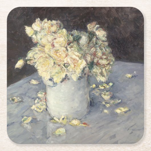 Yellow Roses in a Vase van Caillebott Impressionis Kartonnen Onderzetters (Voorkant)