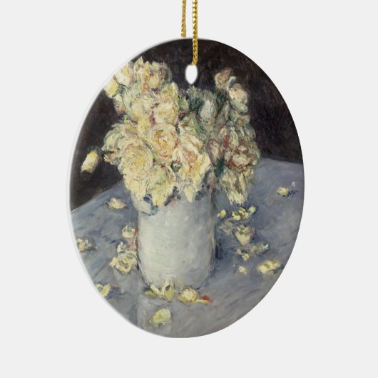 Yellow Roses in a Vase van Caillebott Impressionis Keramisch Ornament (Rechts)