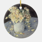 Yellow Roses in a Vase van Caillebott Impressionis Keramisch Ornament (Achterkant)