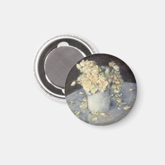 Yellow Roses in a Vase van Caillebott Impressionis Magneet (Voorkant / Achterkant)