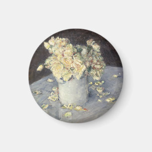 Yellow Roses in a Vase van Caillebott Impressionis Magneet