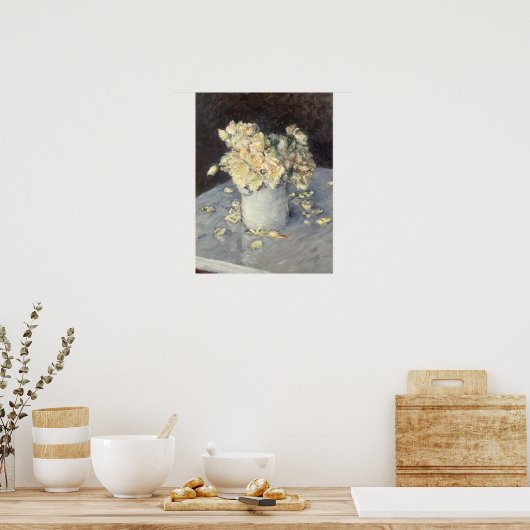 Yellow Roses in a Vase van Caillebott Impressionis Poster (Keuken)
