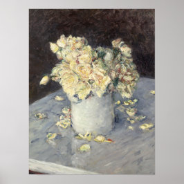 Yellow Roses in a Vase van Caillebott Impressionis Poster