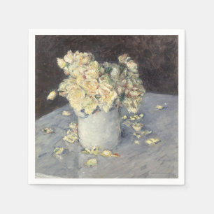 Yellow Roses in a Vase van Caillebott Impressionis Servet