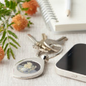 Yellow Roses in a Vase van Caillebott Impressionis Sleutelhanger (Zijkant)