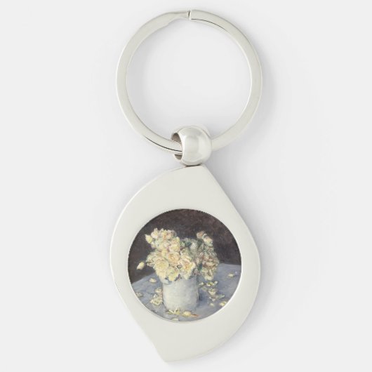 Yellow Roses in a Vase van Caillebott Impressionis Sleutelhanger (Voorkant)