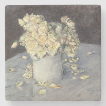 Yellow Roses in a Vase van Caillebott Impressionis