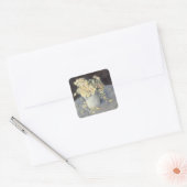 Yellow Roses in a Vase van Caillebott Impressionis Vierkante Sticker (Envelop)