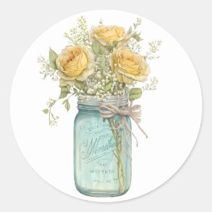 Yellow Roses in een pot Stickers