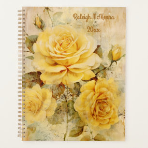 Yellow Roses Junk Journal Stijl Illustratie Planner