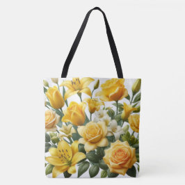 Yellow Roses lelies Tote Bag