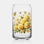 Yellow Roses Pattern Blikvorm Glas (Voorkant)