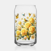 Yellow Roses Pattern Blikvorm Glas (Achterkant)