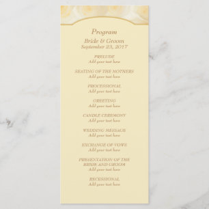 Yellow Roses Personalized Wedding Programme Programmakaart