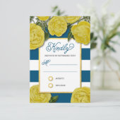 Yellow Roses Response-Kaart RSVP Kaartje (Staand voorkant)