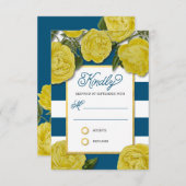 Yellow Roses Response-Kaart RSVP Kaartje (Voorkant / Achterkant)