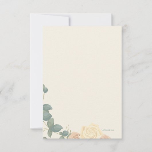 Yellow Roses Sympathie Hartelijk dank Kaart (Achterkant)