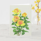 Yellow roses sympathie wenskaart kaart (Gele Bloem)