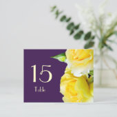 Yellow Roses Tafelnummer Briefkaart (Staand voorkant)