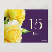 Yellow Roses Tafelnummer Briefkaart (Achterkant)