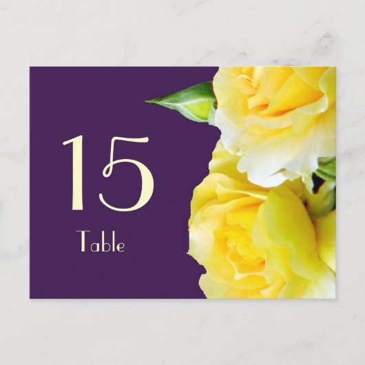 Yellow Roses Tafelnummer Briefkaart (Voorkant)