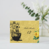 Yellow Roses Tafelnummer Briefkaart (Staand voorkant)