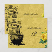 Yellow Roses Tafelnummer Briefkaart (Voorkant / Achterkant)