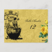 Yellow Roses Tafelnummer Briefkaart (Achterkant)