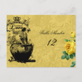 Yellow Roses Tafelnummer Briefkaart (Voorkant)