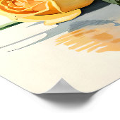 Yellow Roses Waterverf Bloemenkunst Poster (Hoek)