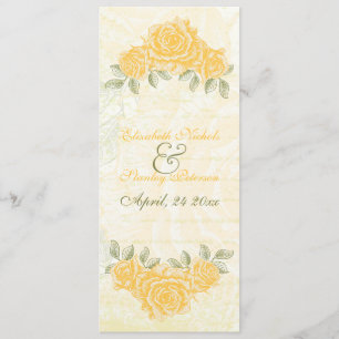  Yellow Roses Wedding Ceremonie Programma Kaart