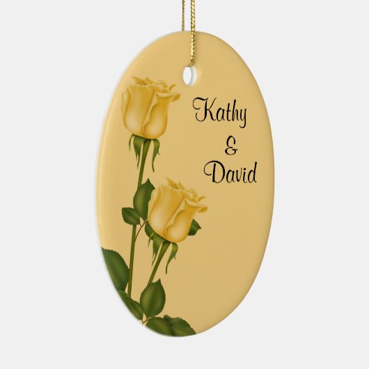 Yellow Roses Wedding Keramisch Ornament (Rechts)