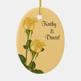 Yellow Roses Wedding Keramisch Ornament