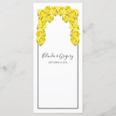 Yellow Roses Wedding Menu (Achterkant)