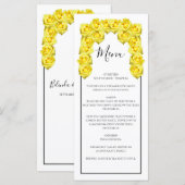 Yellow Roses Wedding Menu (Voorkant / Achterkant)
