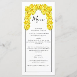 Yellow Roses Wedding Menu
