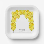 Yellow Roses Wedding Papieren Bordje (Voorkant)