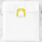 Yellow Roses Wedding Vierkante Sticker (Tas)