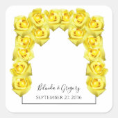 Yellow Roses Wedding Vierkante Sticker (Voorkant)