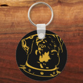 Yellow Rottweiler Illustratie Sleutelhanger (Voorkant)