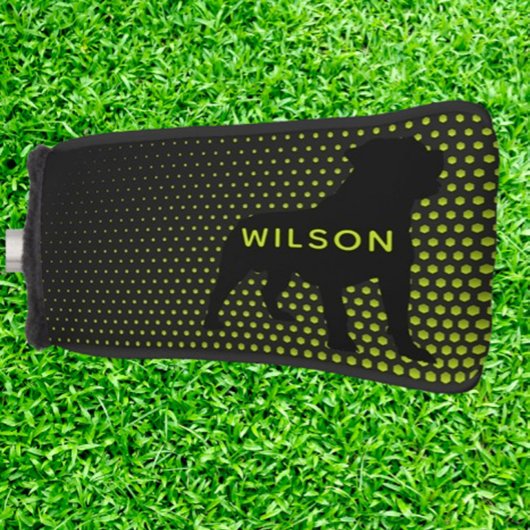 YELLOW Rottweiler PUTTER Golf Head Cover