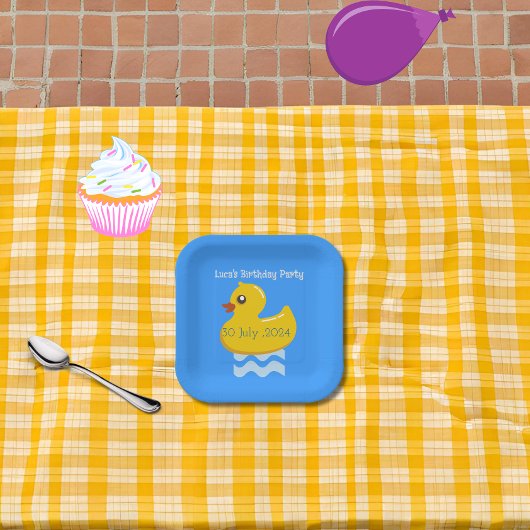 yellow rubber duck papieren bordje