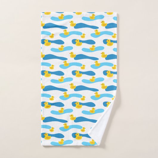 Yellow Rubber Duck Pattern Bad Handdoek (Handdoek)
