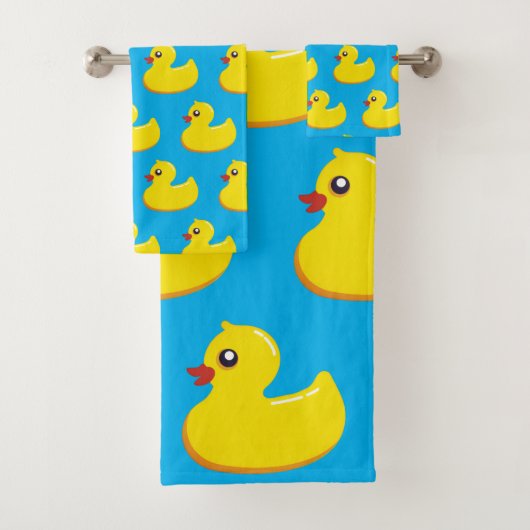 yellow rubber duck pattern  bad handdoek (Insitu)