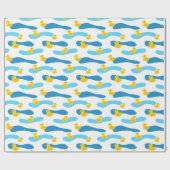 Yellow Rubber Duck Pattern Cadeaupapier (Vlak)