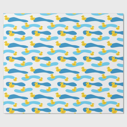 Yellow Rubber Duck Pattern Cadeaupapier (Vlak)