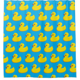 yellow rubber duck pattern  douchegordijn